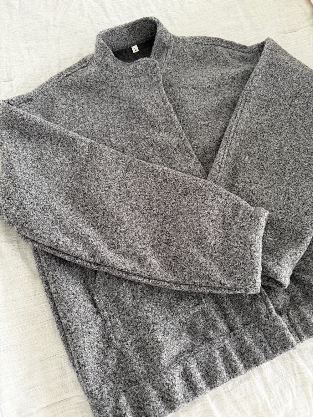 Womens Gray Heather  Bomber jacket  - Classic Casual